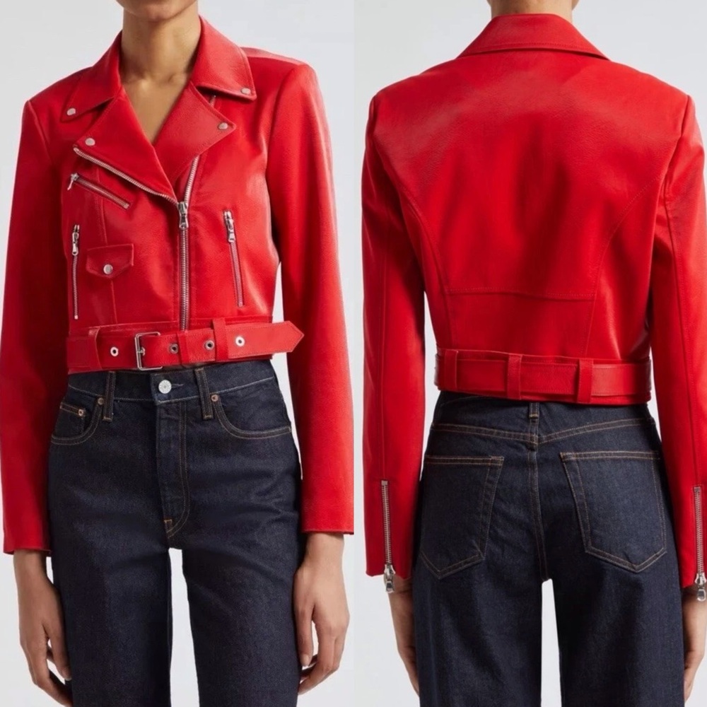 Cinq à Sept Zoe Faux Leather Moto Jacket